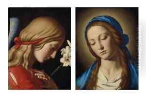 L'archange Gabriel; La Vierge De L'annonciation (2 Works) by Giovanni Battiata Salvi, Il Sassoferrato
