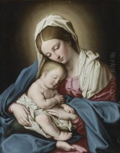 The Madonna And Child by Giovanni Battiata Salvi, Il Sassoferrato