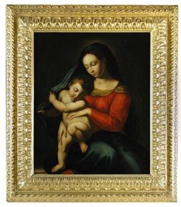 The Virgin And Child Copied By Miss Gooch by Giovanni Battiata Salvi, Il Sassoferrato