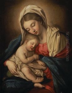 Madonna Mit Dem Schlafenden Kind by Giovanni Battiata Salvi, Il Sassoferrato