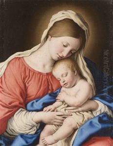 Madonna Con Bambino Dormiente by Giovanni Battiata Salvi, Il Sassoferrato