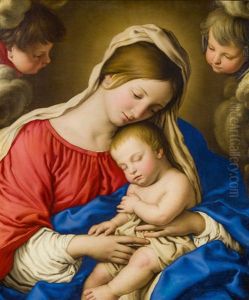 Madonna Mit Kind Und Zwei Putti by Giovanni Battiata Salvi, Il Sassoferrato