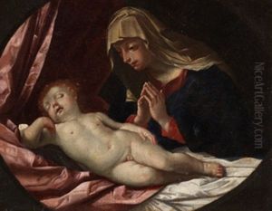 Madona Adorando Al Nino by Giovanni Battiata Salvi, Il Sassoferrato