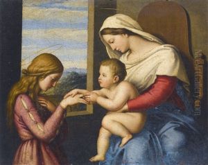 The Mystic Marriage Of Saint Catherine by Giovanni Battiata Salvi, Il Sassoferrato