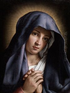 Bildnis Der Jugendlichen Heiligen Maria by Giovanni Battiata Salvi, Il Sassoferrato