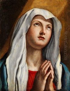Halbbildnis Der Jugendlichen Maria Mit Gefalteten Handen