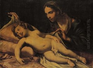 Madonna Con Bambino by Giovanni Battiata Salvi, Il Sassoferrato