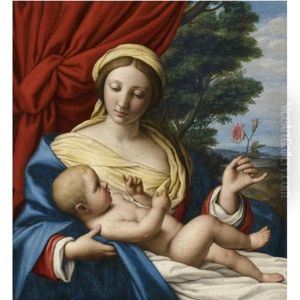 The Virgin Of The Rose by Giovanni Battiata Salvi, Il Sassoferrato