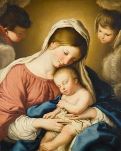 The Madonna And Child by Giovanni Battiata Salvi, Il Sassoferrato