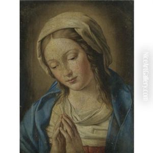The Madonna At Prayer by Giovanni Battiata Salvi, Il Sassoferrato