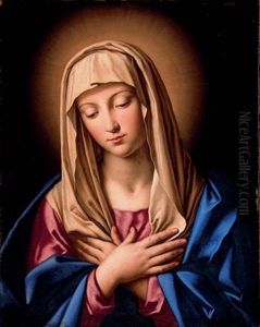 The Madonna In Prayer by Giovanni Battiata Salvi, Il Sassoferrato