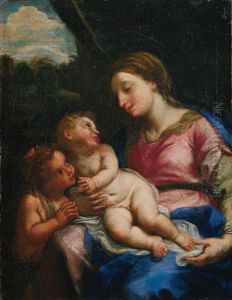 Madonna Mit Kind Und Dem Johannesknaben by Giovanni Battiata Salvi, Il Sassoferrato