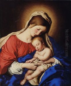 The Madonna And Child by Giovanni Battiata Salvi, Il Sassoferrato