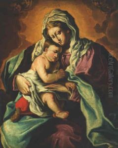 The Madonna And Child by Giovanni Battiata Salvi, Il Sassoferrato
