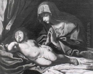 Die Madonna Mit Dem Schlafenden Christuskind by Giovanni Battiata Salvi, Il Sassoferrato