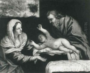 The Holy Family by Giovanni Battiata Salvi, Il Sassoferrato