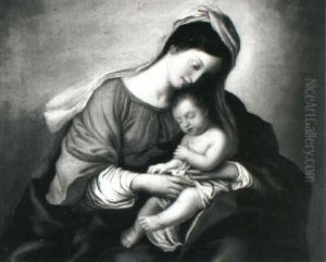 The Madonna And Child by Giovanni Battiata Salvi, Il Sassoferrato