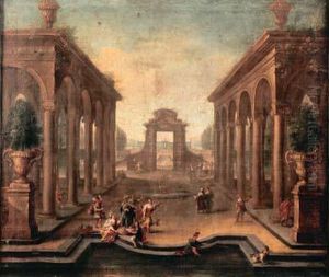 Vue D'un Palais Anime De Personnages by Giovanni Boulanger
