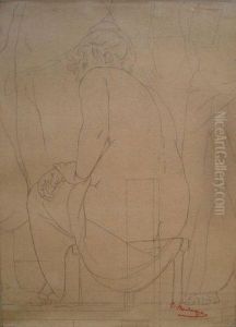 Etude De Femme Nue by Gustave Clarence Rodolphe Boulanger