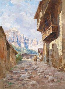 Motiv Aus Sudtirol (fiera Di Primiero?) by Giovanni Salviati