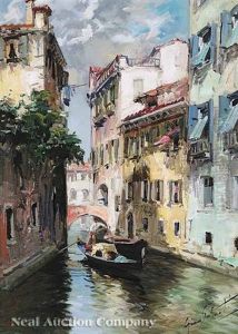 Gondolier On The Grand Canal, Venice by Giovanni Salviati