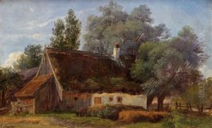Bauernhof In Landlichem Idyll by Friedrich Salzer