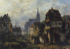 Stadtansicht Von Esslingen Mit Blick Auf Die Frauenkirche by Friedrich Salzer