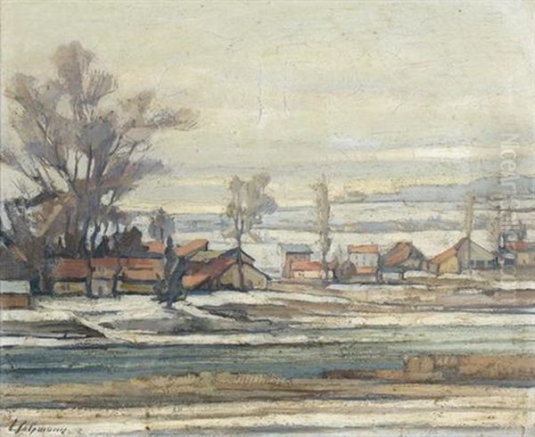 Winterliche Dorfansicht An Der Arve - view 1