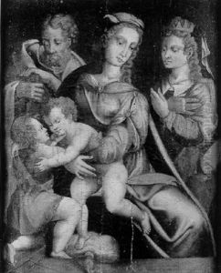 La Sainte Famille Avec Sainte Anne Et Saint Jean Baptiste by Orazio Samacchini