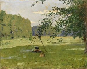 In A Meadow, Chernigov Region by Nikolai Semenovich Samokish