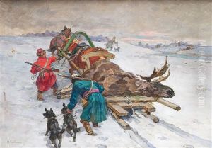 Ruckkehr Nach Erfolgreicher Elchjagd by Nikolai Semenovich Samokish