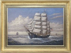 Ship Glory Of The Seas Under Full Sail by Percy A. Sanborn