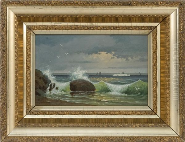 A Steamer Off A Rocky Coast - view 1