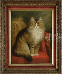 Cat On A Victorian Chair by Percy A. Sanborn