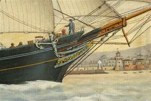 The Brig Stephen Bishop Of Searsport, Maine by Percy A. Sanborn