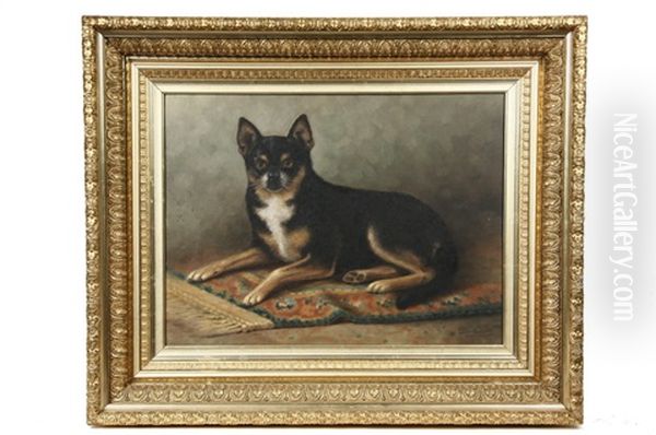 Dog On Oriental Rug - view 1