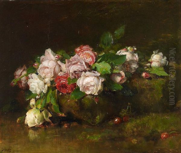 Rosenstillleben Mit Kirschen - view 1