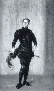 Caballero De Negro Con Jubon Y Espada