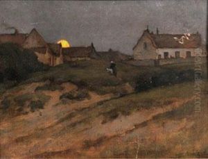 Ferme Au Clair De Lune by Auguste Ii Boulard