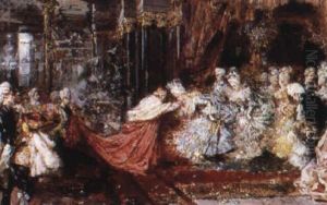 Presentation Of The Young Ladies To A Cardinal by Salvador Sanchez Barbudo