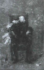 Personaje Sentado En Un Frailero by Salvador Sanchez Barbudo