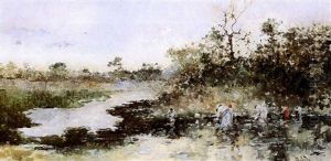 Washerwomen By A River Washerwomen By A River
