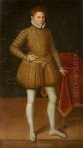 Standing Portrait Of A Young Man, Possibly Don Juan De Austria (1547-1578), Commander Of The Spanish Fleet And Governor Of The Netherlands Under The Habsburgs by Alonso Sanchez Coello