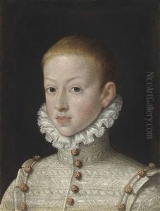 Portrait Of Archduke Wenceslaus Of Austria (1561-1578), As A Boy, Bust-length, In A White Doublet And Lace Collar