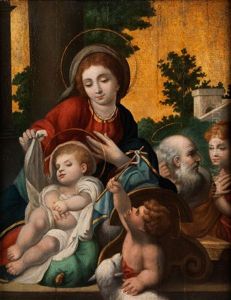 Die Heilige Familie Mit Dem Johannesknaben Und Einem Engel