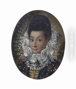 Portrait Of A Lady, Bust-length, With A Ruff And A Pearl Necklace by Alonso Sanchez Coello