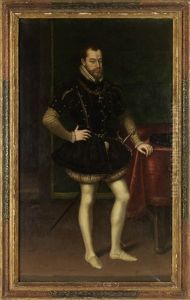Konig Philipp Ii Von Spanien In Ganzer Figur by Alonso Sanchez Coello