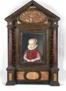 Portrait De Jeune Fille Au Manteau De Velours Brode by Alonso Sanchez Coello