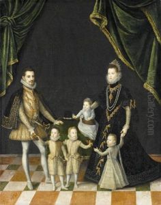 Group Portrait Of The Family Of Carlo Emanuele, Duke Of Savoy And Dona Catalina Micaela, Infanta Of Spain, Archduchess Of Austria, With Their Children