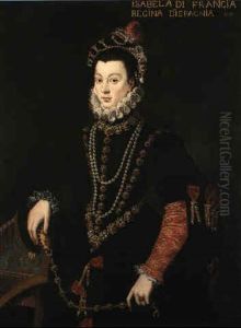 Portrait Of Isabella De Valois, Queen Of Spain, Three-quarter Length by Alonso Sanchez Coello